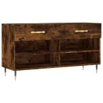 Vidaxl banc � chaussures ch�ne fum� 102x35x55 cm bois d'ing�nierie