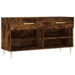 Vidaxl banc  chaussures chne fum 102x35x55 cm bois d'ingnierie