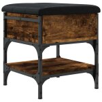 Vidaxl banc � chaussures ch�ne fum� 42x42x45 cm bois d'ing�nierie