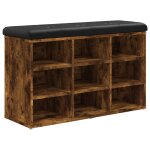 Vidaxl banc  chaussures chne fum 82x32x50 cm bois d'ingnierie