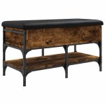 Vidaxl banc � chaussures ch�ne fum� 82x42x45 cm bois d'ing�nierie