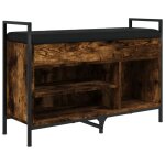 Vidaxl banc � chaussures ch�ne fum� 85, 5x32x57, 5 cm bois d'ing�nierie