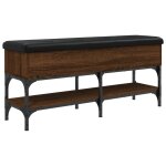 Vidaxl banc � chaussures ch�ne marron 102x32x45 cm bois d'ing�nierie