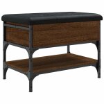 Vidaxl banc � chaussures ch�ne marron 62x42x45 cm bois d'ing�nierie