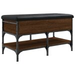 Vidaxl banc  chaussures chne marron 82x42x45 cm bois d'ingnierie