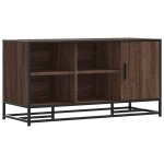 Vidaxl banc � chaussures ch�ne marron bois d'ing�nierie et m�tal