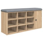 Vidaxl banc � chaussures ch�ne sonoma 102x32x50 cm bois d'ing�nierie