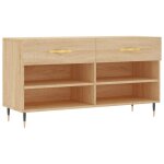 Vidaxl banc  chaussures chne sonoma 102x35x55 cm bois d'ingnierie