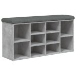 Vidaxl banc � chaussures gris b�ton 102x32x50 cm bois d'ing�nierie