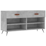 Vidaxl banc � chaussures gris b�ton 102x35x55 cm bois d'ing�nierie