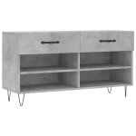 Vidaxl banc  chaussures gris bton 102x35x55 cm bois d'ingnierie