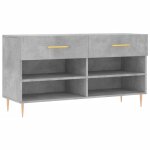 Vidaxl banc � chaussures gris b�ton 102x35x55 cm bois d'ing�nierie