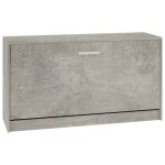 Vidaxl banc  chaussures gris bton 80x24x45 cm bois d'ingnierie