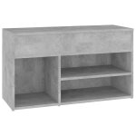 Vidaxl banc  chaussures gris bton 80x30x45 cm bois d'ingnierie