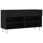 Vidaxl banc  chaussures noir 102x35x55 cm bois d'ingnierie