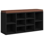 Vidaxl banc � chaussures noir 103x30x48 cm bois d'ing�nierie
