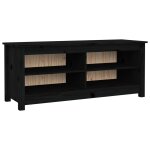 Vidaxl banc � chaussures noir 110x38x45, 5 cm bois de pin massif