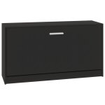 Vidaxl banc � chaussures noir 80x24x45 cm bois d'ing�nierie
