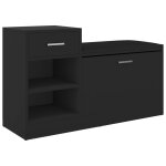 Vidaxl banc  chaussures noir 94, 5x31x57 cm agglomr