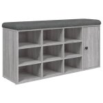 Vidaxl banc  chaussures sonoma gris 102x32x50 cm bois d'ingnierie