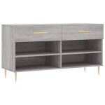 Vidaxl banc  chaussures sonoma gris 102x35x55 cm bois d'ingnierie