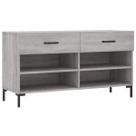 Vidaxl banc  chaussures sonoma gris 102x35x55 cm bois d'ingnierie