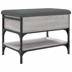 Vidaxl banc � chaussures sonoma gris 62x42x45 cm bois d'ing�nierie