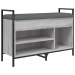 Vidaxl banc  chaussures sonoma gris 85, 5x32x57, 5 cm bois d'ingnierie