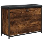 Vidaxl banc � chaussures avec tiroir rabattable ch�ne fum� 82x32x56 cm