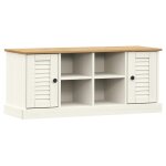 Vidaxl banc � chaussures vigo blanc 106x35x45 cm bois massif de pin
