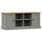 Vidaxl banc � chaussures vigo gris 106x35x45 cm bois massif de pin