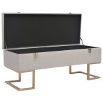 Vidaxl banc avec compartiment de rangement 105 cm gris velours Vidaxl banc avec compartiment de rangement 105 cm gris velours