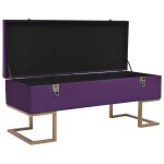 Vidaxl banc avec compartiment de rangement 105 cm violet velours