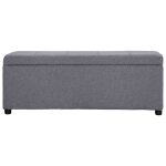 Vidaxl banc avec compartiment de rangement 116 cm gris clair polyester