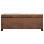 Vidaxl banc avec compartiment de rangement 116 cm marron similicuir