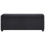 Vidaxl banc avec compartiment de rangement 116 cm noir polyester