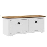 Vidaxl banc de couloir bodo blanc et marron 114x40x45 cm Vidaxl banc de couloir bodo blanc et marron 114x40x45 cm