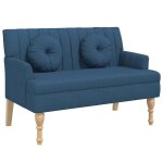 Vidaxl banc avec coussins bleu 113x64, 5x75, 5 cm tissu