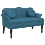 Vidaxl banc avec coussins bleu 120, 5x65x75 cm velours