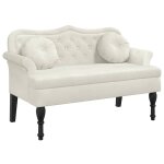 Vidaxl banc avec coussins cr�me 120, 5x65x75 cm velours