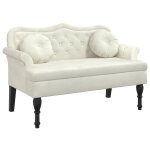 Vidaxl banc avec coussins crème 120, 5x65x75 cm velours Vidaxl banc avec coussins crème 120, 5x65x75 cm velours
