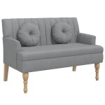 Vidaxl banc avec coussins gris clair 113x64, 5x75, 5 cm tissu