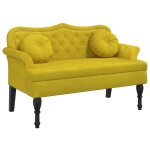 Vidaxl banc avec coussins jaune 120, 5x65x75 cm velours Vidaxl banc avec coussins jaune 120, 5x65x75 cm velours