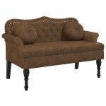 Vidaxl banc avec coussins marron 120, 5 x 65 x 75 cm similicuir