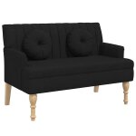 Vidaxl banc avec coussins noir 113x64, 5x75, 5 cm tissu