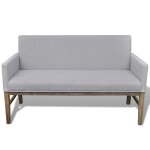 Vidaxl banc avec coussin rembourr� tissu h�v�a gris clair