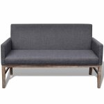 Vidaxl banc avec coussin rembourr� tissu h�v�a gris fonc�