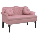 Vidaxl banc avec coussins rose 120, 5x65x75 cm velours