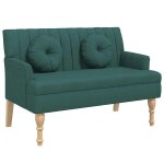 Vidaxl banc avec coussins vert fonc� 113x64, 5x75, 5 cm tissu