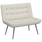 Vidaxl banc crme 110x74x84 cm velours